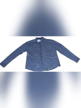 Men's Blue Henley-Style Button Shirt